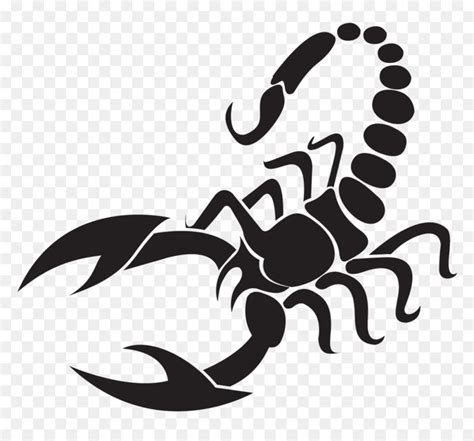 a scorpion tattoo on a white background, with black and white lines in ...