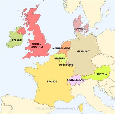 Political Map Of Western Europe - United States Map