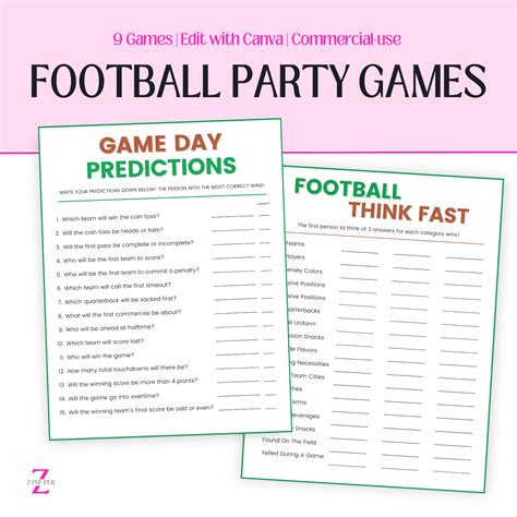 PLR Football Party Games – zaneplr