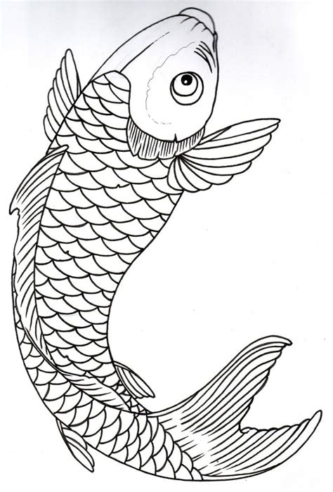 Koi Fish Drawing Outline at GetDrawings | Free download