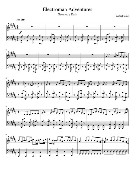 Geometry dash - Electroman adventures sheet music for Piano download free in PDF or MIDI