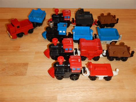 GeoTrax 4 Sets of Steam Engine Push Train Set Lot Rail Red Blue Rescue ...