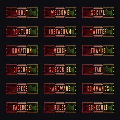 Cyberpunk 18 Twitch Panel Package 5 color options | Etsy