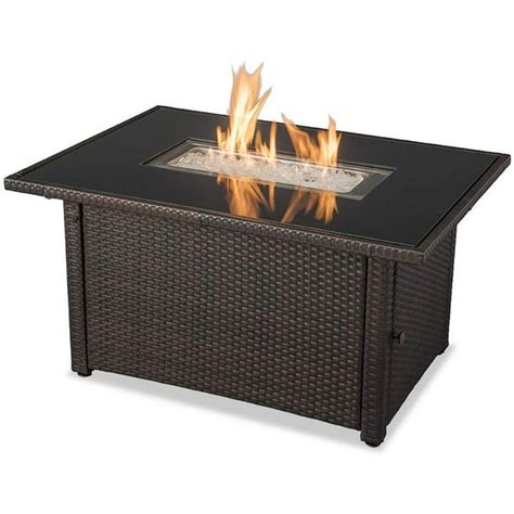 Endless Summer 44 x 32 inch Rectangular Outdoor Patio Gas Fire Pit Table, Brown - Walmart.com ...