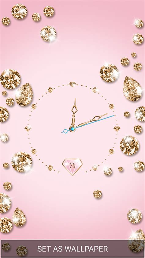 Gold Diamond Moving Clock Wallpaper APK for Android - Download