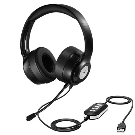 Vtin PC Headset, 3.5mm/USB Headset Noise Canceling and Hands-Free with ...