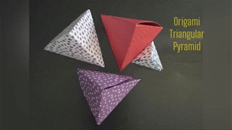 7. Origami Triangular Pyramid Tutorial folding paper easy instructions ...