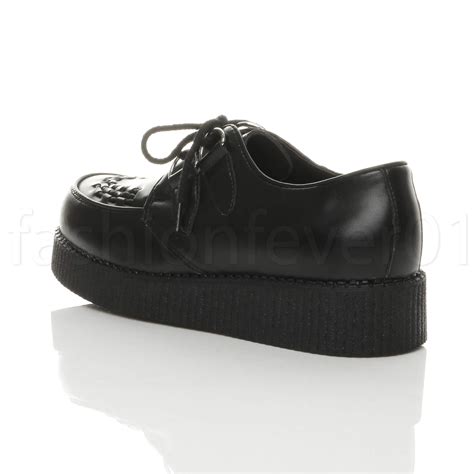 MENS LOW WEDGE PLATFORM TEDDY BOY ROCKABILLY BROTHEL CREEPERS GOTH PUNK ...