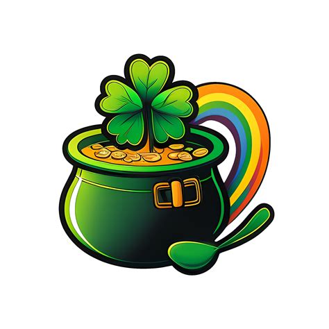 Green pot with gold, a symbol of St. Patrick's Day sticker 18874003 PNG