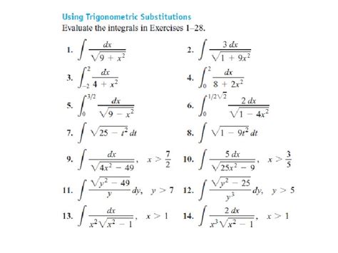 TRIGONOMETRIC SUBSTITUTION TRIGONOMETRIC SUBSTITUTION NOTE We convert the