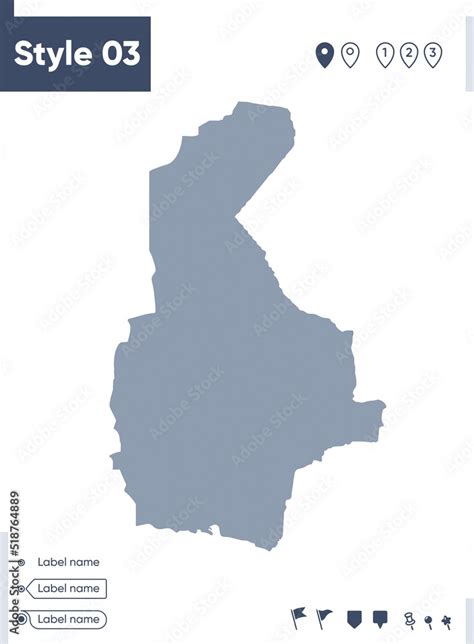 Sistan And Baluchestan, Iran - map isolated on white background. Outline map. Vector map. Shape ...