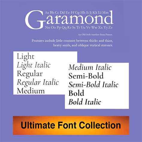 Garamond Font Family Collection 330 Garamond Fonts Garamond Complete ...