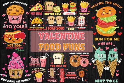 Food Puns Valentine Bundle Bundle · Creative Fabrica