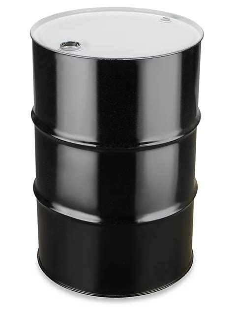 Steel Drum - 55 Gallon, Closed Top, Unlined, Black S-10759 - Uline