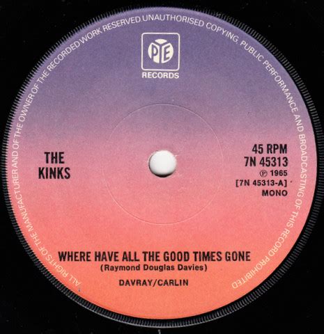 The Kinks - Where Have All The Good Times Gone (1974, Solid Centre, Vinyl) | Discogs