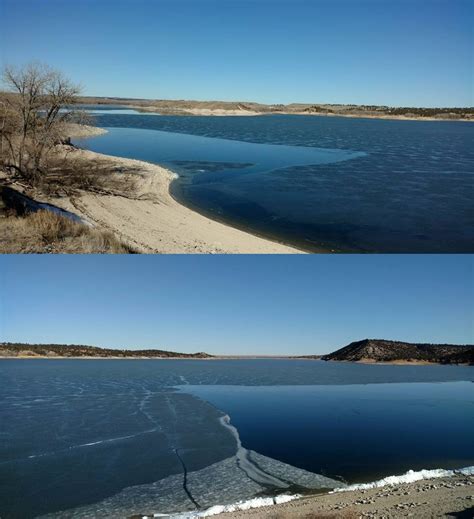 The ice starting to melt off Glendo Reservoir, February 2016 | State ...