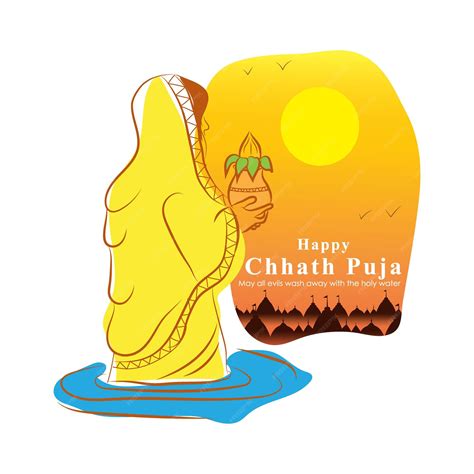 Premium Vector | Vector illustration for Chhath Puja greeting