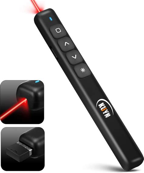 Kuiyn Presentation Clicker Remote Control/Red Laser Pointer Wireless Presenter-Slideshow ...