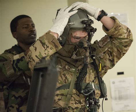 Aircrew conduct in-flight training with protective gear