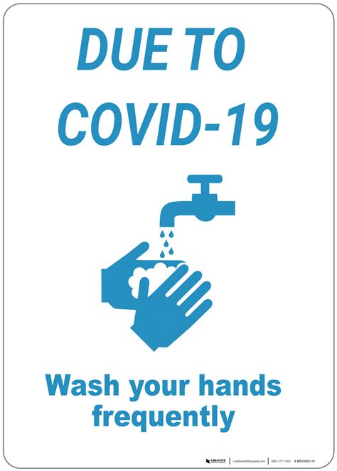 Due To Covid-19 Please Wash Your Hands Frequently - Wall Sign