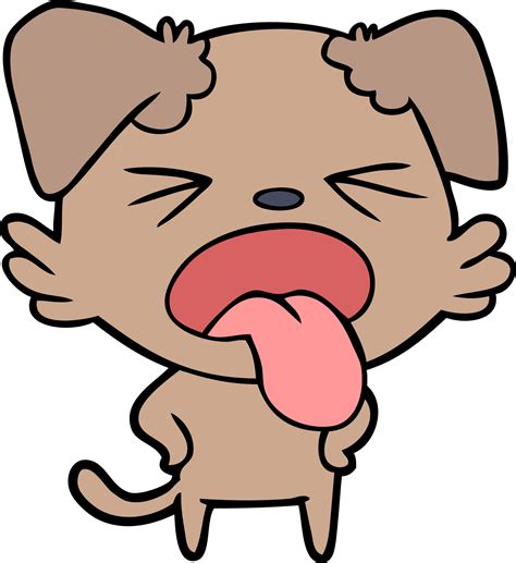 Cartoon dog tongue out 13780057 Vector Art at Vecteezy