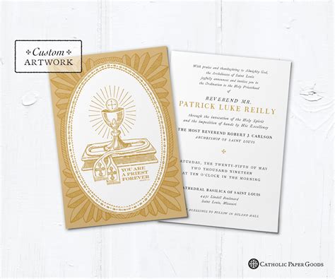 Catholic Priest Ordination or First Mass OR Reception Invitation, Sold ...