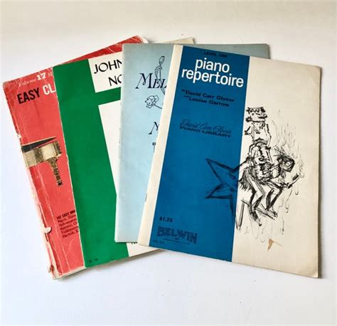 Vintage Piano Sheet Music Books / Set of 4 | Etsy