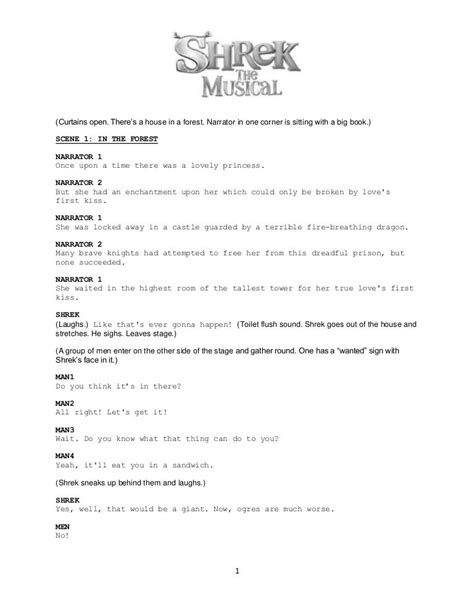 Shrek The Musical Script