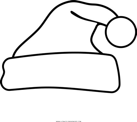 Santa Hat Coloring Page Clipart - Full Size Clipart (#692478) - PinClipart