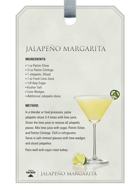 the perfect patron margarita recipe is shown in front of a white tag with lime slices on it