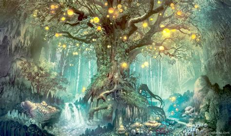 Magical Tree Within A Fantasy World Wallpaper Download - Forest Fantasy Landscape (#417233) - HD ...