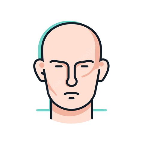 Man With Bald Head And Reddish Facial Skin Icon Vector, Bald, Lineal Icon, Flat Icon PNG and ...