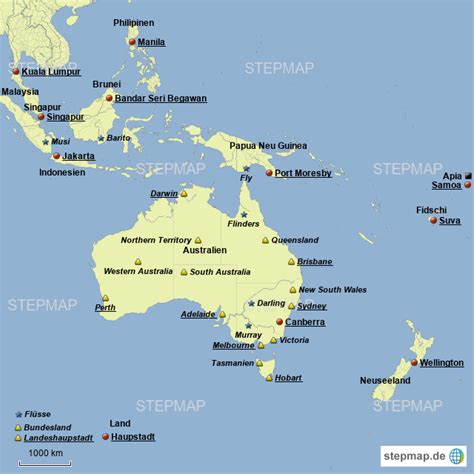 StepMap - Länder Ozeanien