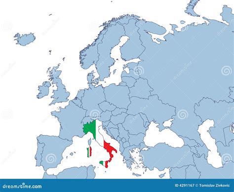 Italy On Europe Map Royalty Free Stock Photography - Image: 4291167