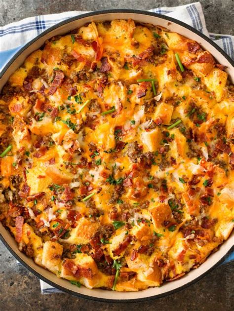 Loaded Overnight Breakfast Casserole - The Chunky Chef