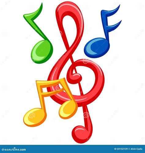 Colorful Music Notes With Hummingbirds Isolated Vector Illustration ...