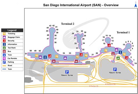 San Diego Airport Terminal 2 Map - China Map Tourist Destinations