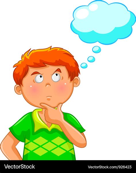 Thinking boy Royalty Free Vector Image - VectorStock