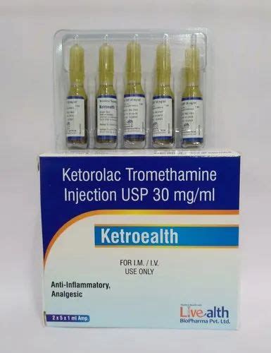 Ketorolac Tromethamine Injection at best price in Navi Mumbai by Livealth Biopharma Private ...