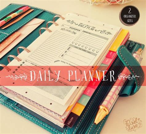 Daily Planner ~ Organizer Sizes ~ Personal Organiser, Pocket Organiser | Daily planner organizer ...