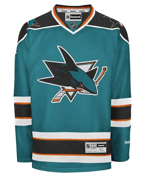 Reebok Men's San Jose Sharks Premier Jersey - Macy's | Designer jackets for men, San jose sharks ...