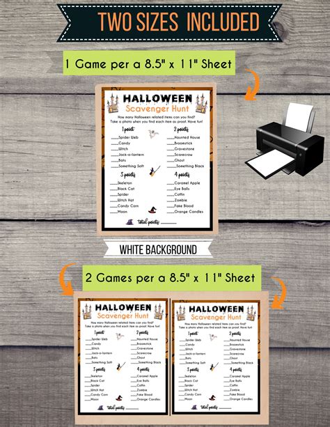 Halloween Scavenger Hunt Printable Game Halloween Activity Spooky ...