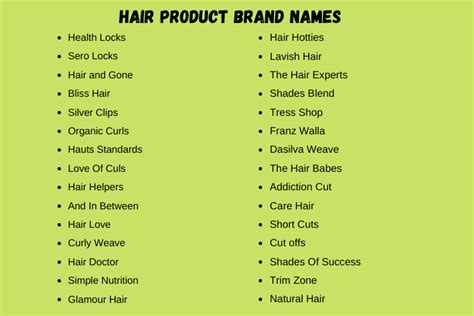 265 Hair Product Brand Names Ideas to Boost Sales (2024)