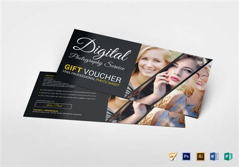 Photo Session Gift Voucher Template | Photography gift certificate template, Photography gift ...