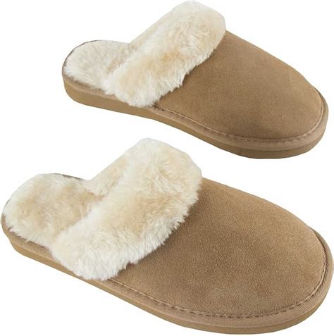 PRO 11 WELLBEING Women's Suede Orthotic Slippers with Arch Support 4 UK Tan: Amazon.co.uk: Shoes ...