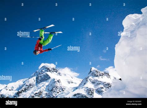 jumping freestyle skiing skier skisport skier ski area mountains snow ...