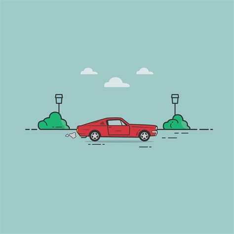 minimalist illustration of a retro car with minimal landscape design 22542311 Vector Art at Vecteezy