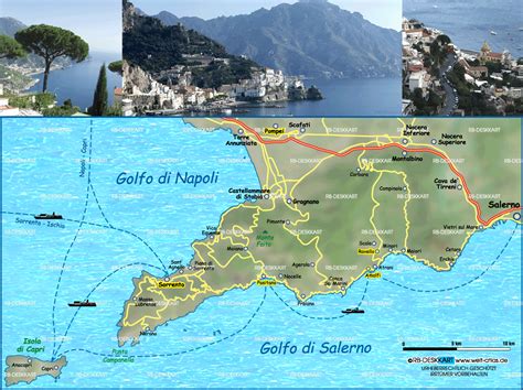 Map of Amalficoast (Italy Campania) - Map in the Atlas of the World - World Atlas