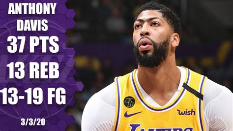 Anthony Davis goes off for 37 points in Lakers vs. 76ers | 2019-20 NBA Highlights - YouTube