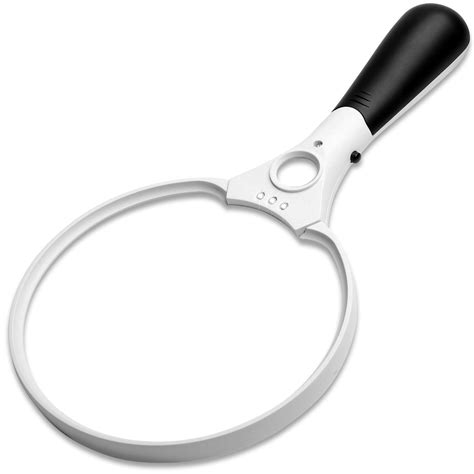 Fancii 5.5 inch Extra Large LED Handheld Magnifying Glass with Light - 2X 4X 10X Lens - Best ...